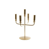 Candelabro Rotondo con Supporto DKD Home Decor Dorato Metallo (27 x 27 x 37 cm) - zannishop