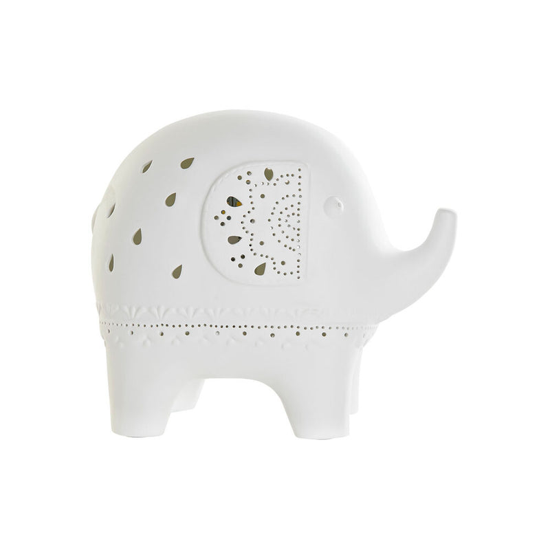 Lampada da tavolo DKD Home Decor Elefant Porțelan Bianco LED 220 V 25W (22 x 12 x 19 cm) - zannishop