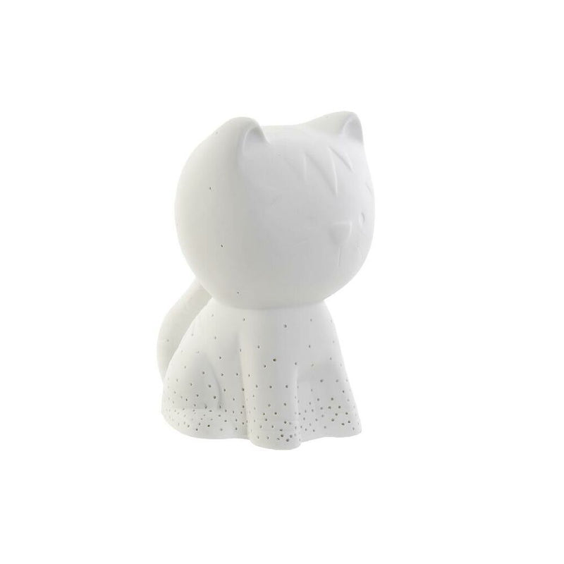 Lampada da tavolo DKD Home Decor Bianco Porțelan LED Gatto (13.6 x 17 x 21 cm) - zannishop