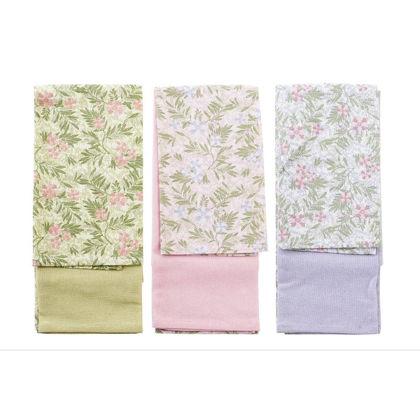 Set von DKD Home Tiles Tree Blue Cotton rosa Baumwolle (3 PCs)