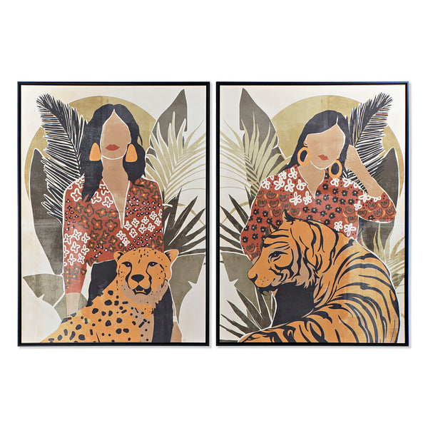 Quadro DKD Home Decor Donna Tigru (2 pcs) (103.5 x 4.5 x 144 cm)