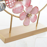 Dekorative Statue DKD Home Decor Golden Pink Metall Blumen (65 x 9 x 58,5 cm)