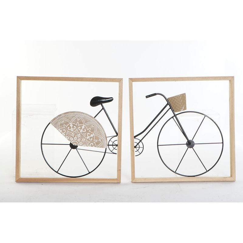 Decorazione da Parete DKD Home Decor Nero Bicicletta Metallo Legno MDF (80 x 2.5 x 40 cm) (2 pcs) - zannishop