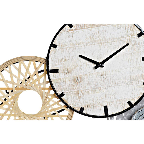 Reloj de pared DKD Decoración del hogar Búsqueda de madera de metal gris MDF (99 x 7.6 x 54.3 cm)