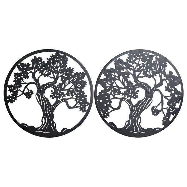 Decorazione da Parete DKD Home Decor Albero Metallo (2 pcs) (60 x 1 x 60 cm) - zannishop