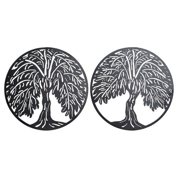 Decorazione da Parete DKD Home Decor Albero Metallo (2 pcs) (40 x 1 x 40 cm) - zannishop