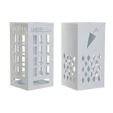 DKD Home Portamarelli Metal blanc (23 x 23 x 45,4 cm) (2 pc)