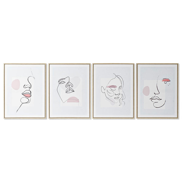 DKD Home Decor abstraktes Bild (45 x 2,5 x 60 cm) (4 PCs)