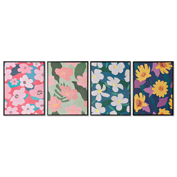 DKD Home Decor Blumenbild (45 x 2,5 x 60 cm) (4 Stcs)