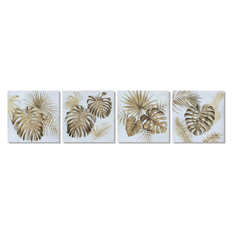 Quadro DKD Home Decor Frunze (4 pcs) (80 x 2.8 x 80 cm)