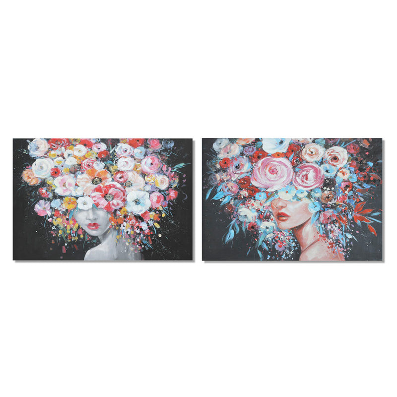 DKD Home Decor Flower Pope (2 PCs) (120 x 3,8 x 90 cm)