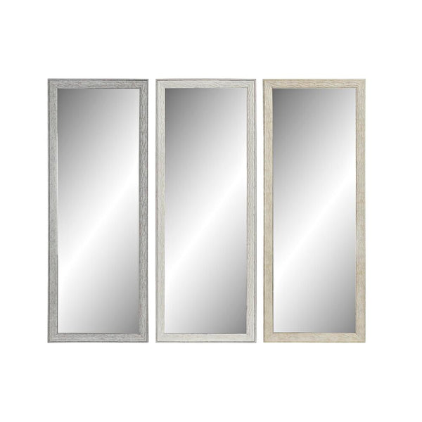 Miroir mural DKD Dec intérieur Polystyrène beige en verre gris (36 x 2 x 95,5 cm) (3 pcs)