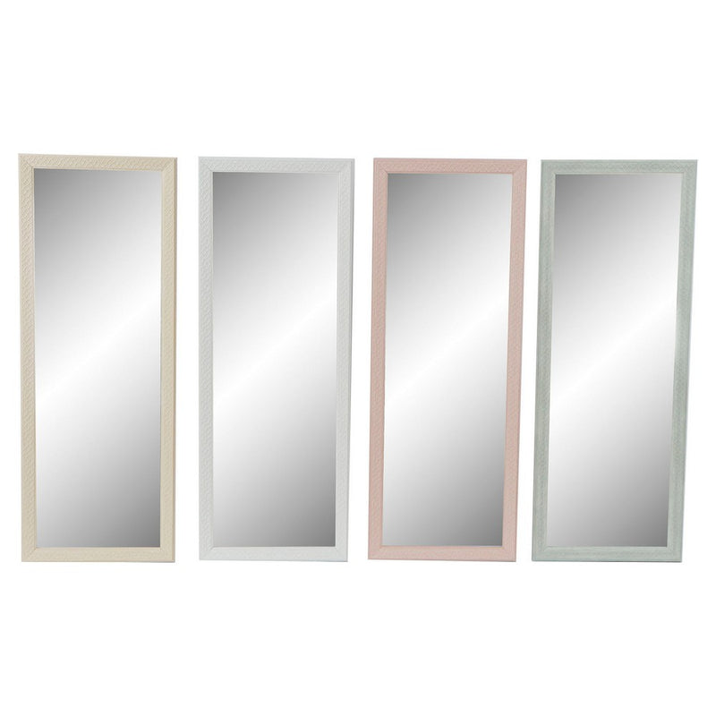 Specchio da parete DKD Home Decor Vetro Beige Rosa Verde polistirene (36 x 2 x 95.5 cm) (4 pcs) - zannishop