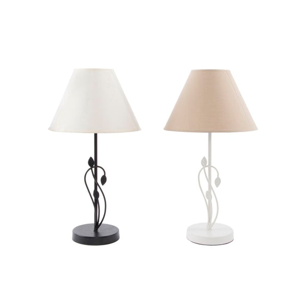 Lampada da tavolo DKD Home Decor Nero Metallo Marrone Poliestere Bianco 220 V 40 W (25 x 45 x 45 cm) (2 pcs) - zannishop