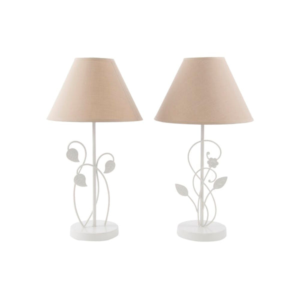 Lampada da tavolo DKD Home Decor Poliestere Metallo Stoffa 220 V 40 W (2 pcs) (25 x 45 x 45 cm) - zannishop