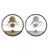 Wall Watch DKD Home Decor Silver Golden Fir Gears (2 PCS) (60 x 5 x 60 cm)