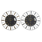 Orologio da Parete DKD Home Decor Vetro Argentato Dorato Ferro (2 pcs) (70 x 7 x 70 cm)