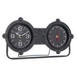 Orologio da Tavolo DKD Home Decor Vetro Nero Dorato Ferro (38 x 7 x 20 cm)