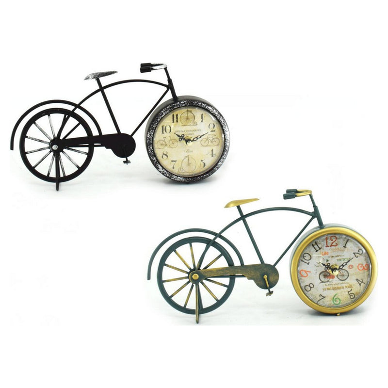 Orologio da Tavolo DKD Home Decor Nero Bicicletta Verde Ferro (30.5 x 5.5 x 18 cm) (2 pcs)