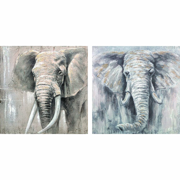 DKD Home Decor Elefant Bild (100 x 2,4 x 100 cm) (2 Stcs)