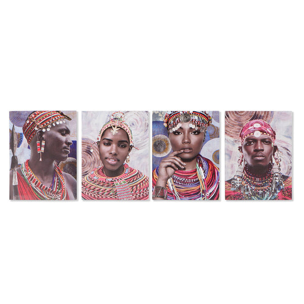 Afrikanische DKD -Wohnkulturbild (30 x 1,8 x 40 cm) (4 Stcs)