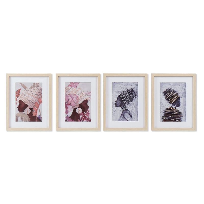 Quadro DKD Home Decor Africana (35 x 2.5 x 45 cm) (4 pcs)