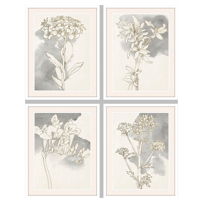 DKD Home Decor Blumenbild (55 x 2,5 x 70 cm) (4 Stcs)