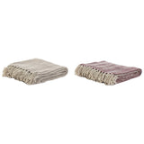 Coperta DKD Home Decor Cotone Frange (150 x 200 x 1 cm) (2 pcs) - zannishop