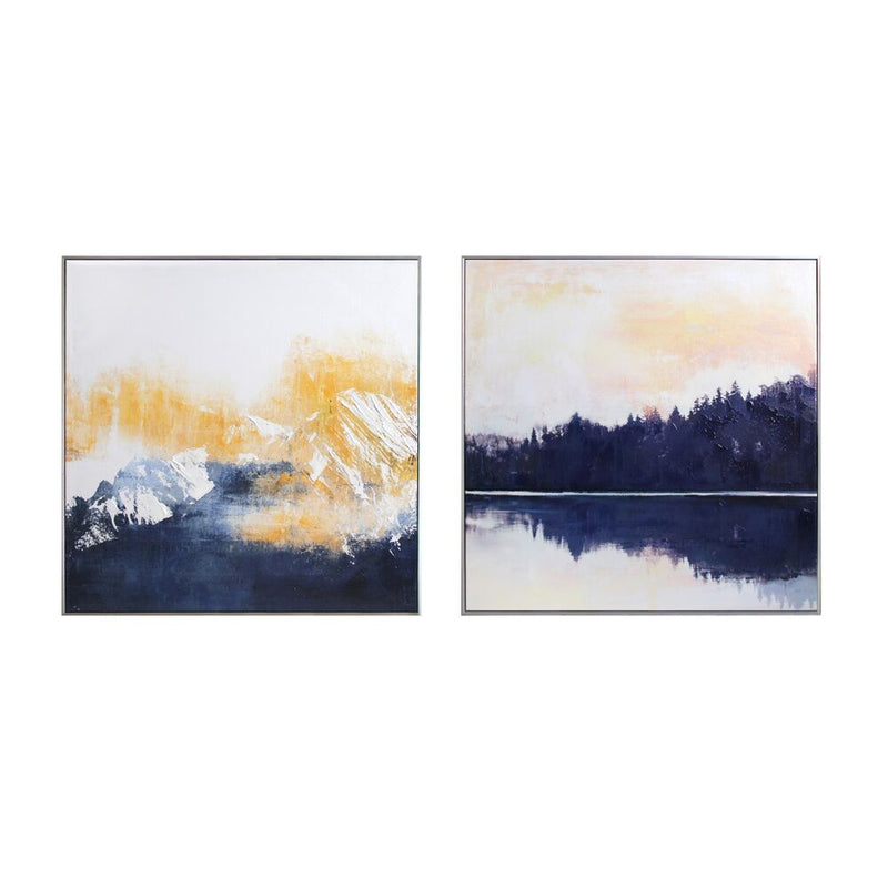 Quadro DKD Home Decor polistirene Tela Abstract (2 pcs) (80 x 3 x 80 cm) - zannishop