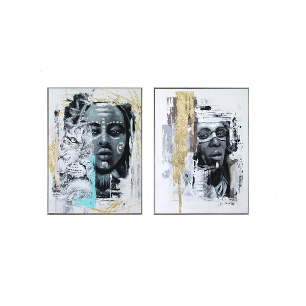 Africain DKD Home Decor Picture (2 pcs) (60 x 3 x 80 cm)