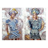 Africain DKD Home Decor Picture (80 x 3 x 120 cm) (2 pcs)