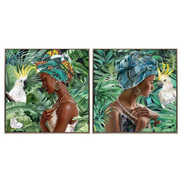 Afrikanische DKD -Wohnkulturbild (83 x 3,5 x 83 cm) (2 PCs)