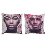 Cuscino DKD Home Decor Multicolore Poliestere Africano (2 pcs) (45 x 10 x 45 cm) - zannishop