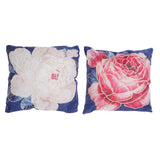 Cuscino DKD Home Decor Azzurro Rosa Poliestere Fiore (2 pcs) (45 x 10 x 45 cm) - zannishop