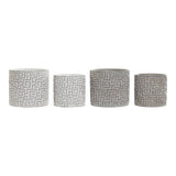 Blumentopfset DKD Home Decor Grau Klebstoff Weiß (13.5 x 13.5 x 13 cm) (2 pcs) (17 x 17 x 15 cm)