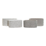 Ensemble de vases domestiques DKD décor du ciment blanc gris (20 x 11 x 10 cm) (23 x 12,5 x 11 cm) (2 pcs)