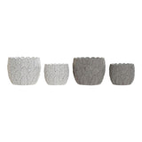 Ensemble de vases DKD décor du ciment blanc gris (14 x 14 x 11,5 cm) (2 pcs) (18 x 18 x 15 cm)