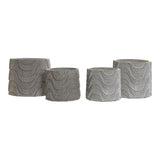 Set di Vasi DKD Home Decor ‎S3023995 Onde Grigio Cemento Grigio scuro (2 Unità) (18 x 18 x 15 cm)