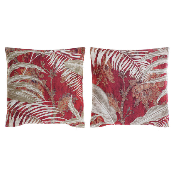 Cuscino DKD Home Decor Marrone Poliestere Lino Multicolore (45 x 10 x 45 cm) (2 pcs) - zannishop