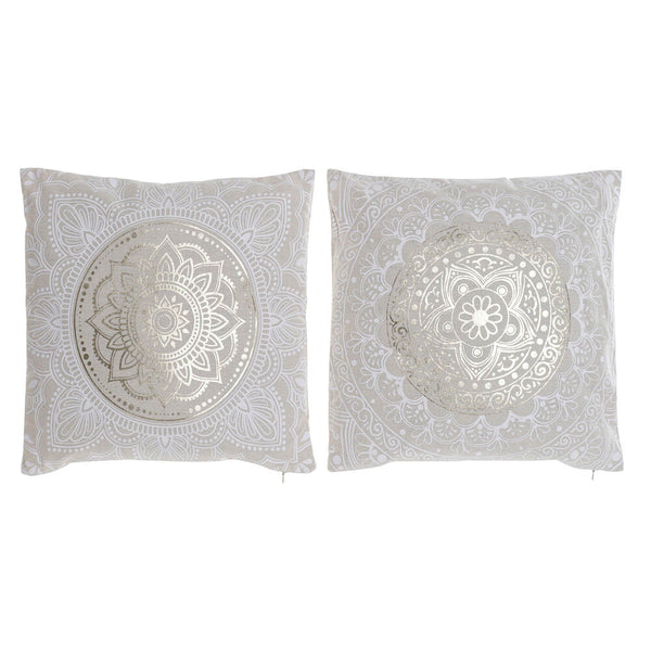 Cuscino DKD Home Decor Beige Dorato Poliestere Lino (45 x 10 x 45 cm) (2 pcs) - zannishop