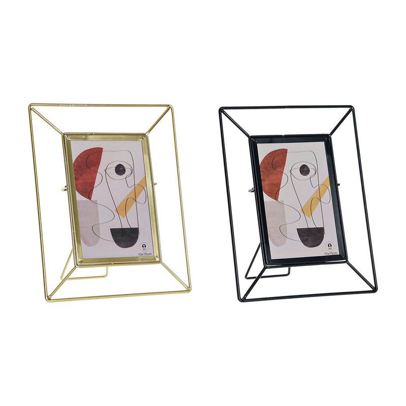 DKD Home Plaborate Frame Decetical Metall Modernes Glas (2 PC) (18 x 3 x 23 cm)