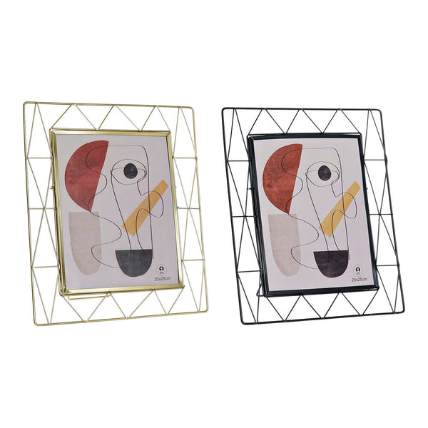 DKD Home Plaborate Frame Decetical Metall Modernes Glas (2 PC) (29 x 3 x 34,5 cm)