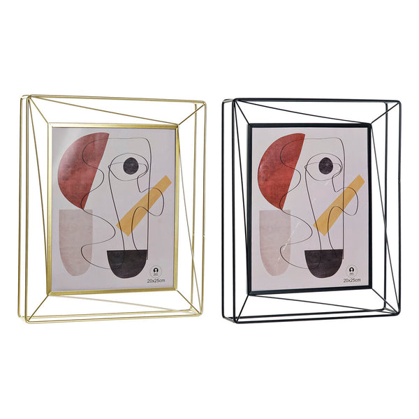 DKD Home Plaborate Frame Decetical Metall Modernes Glas (2 PC) (27,5 x 5 x 33 cm)