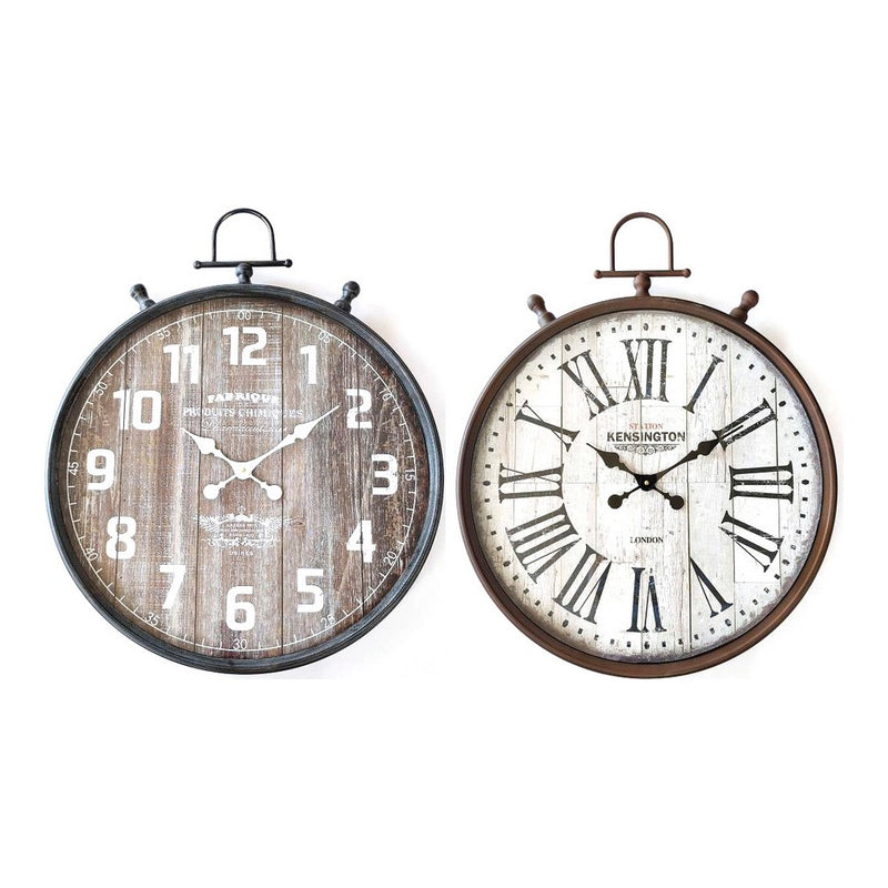 Orologio da Parete DKD Home Decor Grigio Bianco Ferro Legno MDF (60 x 6 x 74 cm) (2 pcs)