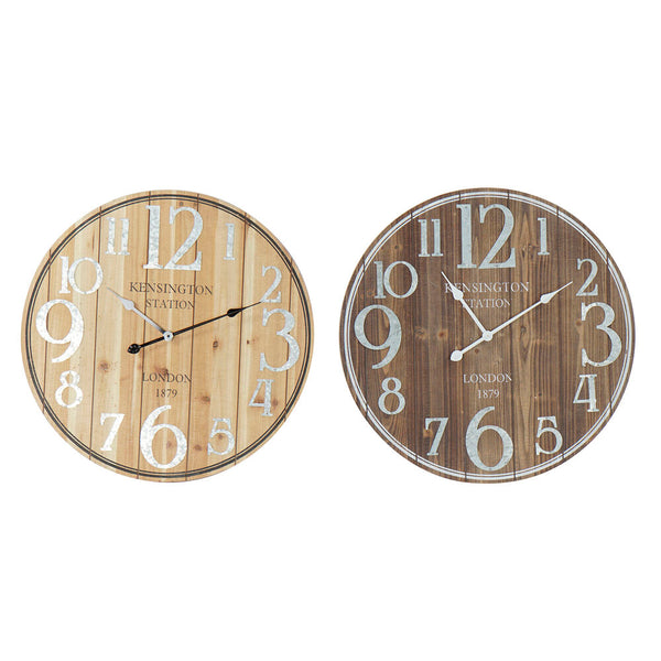 Wanduhr DKD Home Decor Marrone Wood MDF (68 x 4,5 x 68 cm) (2 PCs)