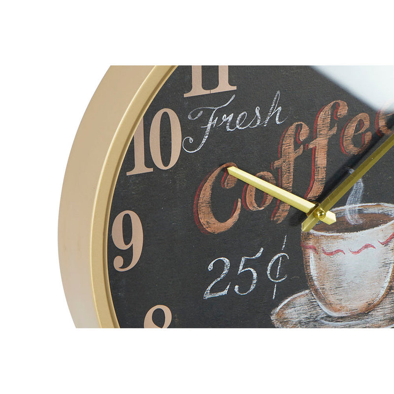 Wanduhr DKD Home Decor Black Caffè Ferro (2 Stcs) (40 x 6 x 40 cm)