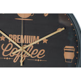 Wanduhr DKD Home Decor Black Caffè Ferro (2 Stcs) (40 x 6 x 40 cm)