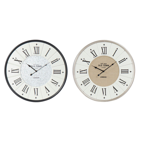 Wanduhr DKD Home Decor Grau Beige Eisenholz MDF (2 PCs) (60 x 5 x 60 cm)