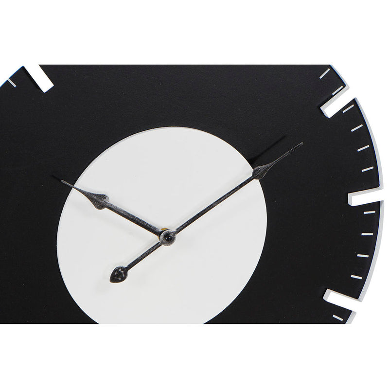 Orologio da Parete DKD Home Decor Nero Bianco Legno MDF (50 x 4.5 x 50 cm) (2 pcs)