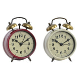 Orologio Sveglia DKD Home Decor Rosso Beige Metallo (9 x 4 x 11.5 cm) (2 pcs)